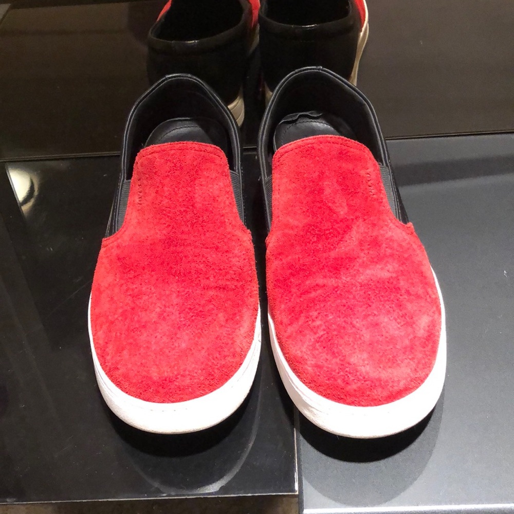 Prada loafers in a classic red